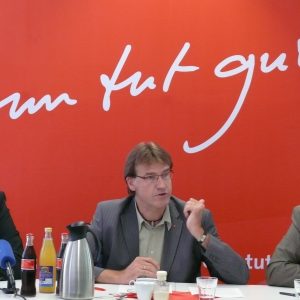 Pressekonferenz am 5. August 2008 - Ulrich Kelber, Wilfried Klein, Ernesto Harder