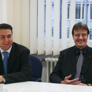 Ernesto Harder, Vorsitzender der SPD Bonn, und Wilfried Klein, Vorsitzender der SPD-Fraktion im Rat der Stadt Bonn