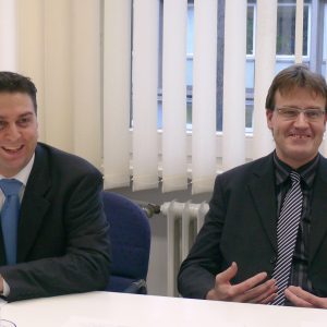 Ernesto Harder, Vorsitzender der Bonner SPD und Wilfried Klein, Vorsitzender der SPD-Fraktion im Rat der Stadt Bonn